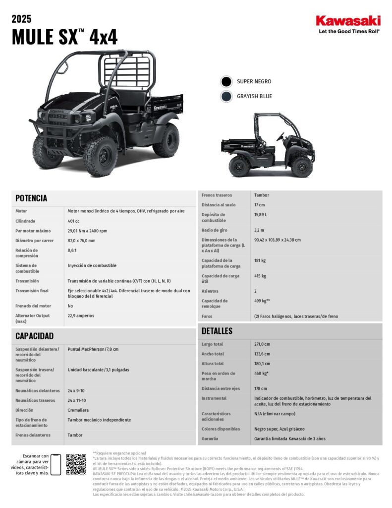 Kawasaki MULE SX 4×4 FI